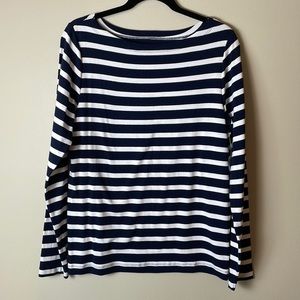 GAP navy & white boatneck long sleeve tee. Size XL